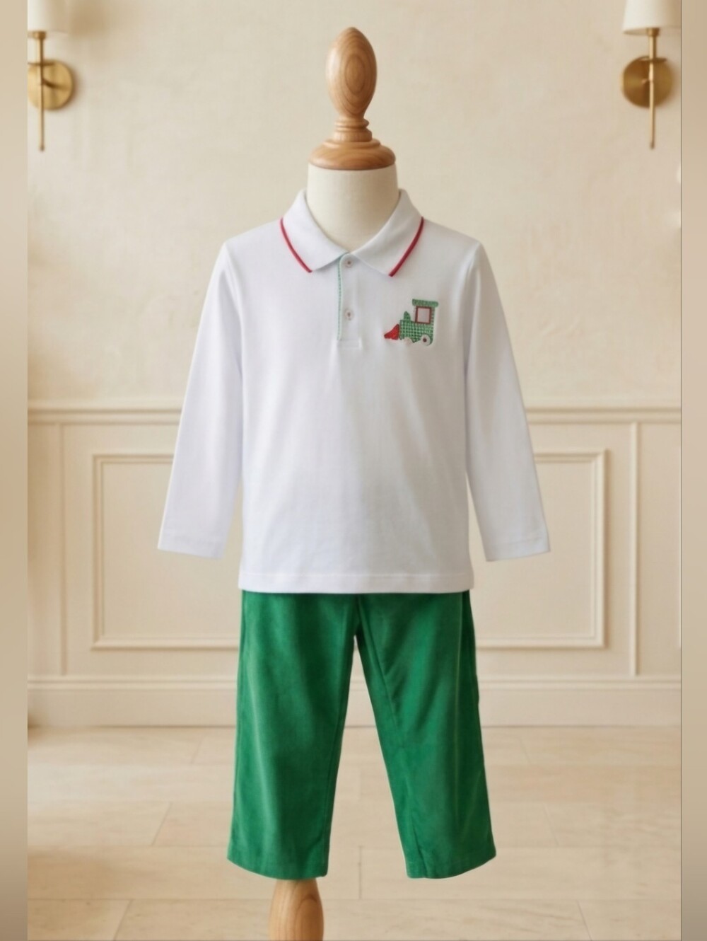 Petit Ami Christmas Train 2-Piece Outfit |  4T